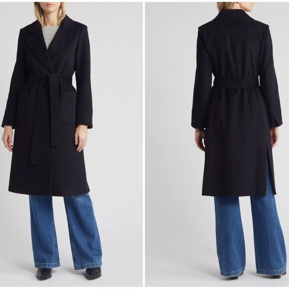 New With Tags Sam Edelman Wrap Coat With Patch Pockets Size 10 - Picture 1 of 11